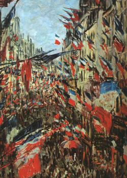 尅勞德 莫奈 Rue Montargueil with Flags